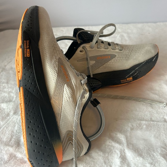 Brooks Glycerin 21 Men orange white cushion supportive running shoe sz 9.5 - Picture 8 of 11